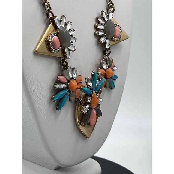 J. Crew Vintage Orange Gray
Pink Blue Statement Rhinestone
Necklace Goldtone - Picture 5 of 12